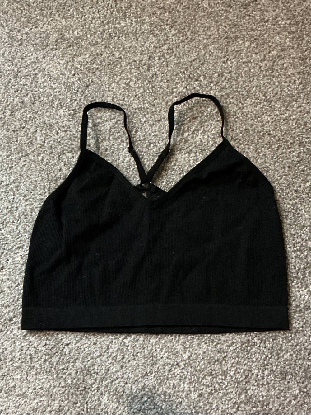 Bozzolo Black Seamless Bralette with Thin Straps